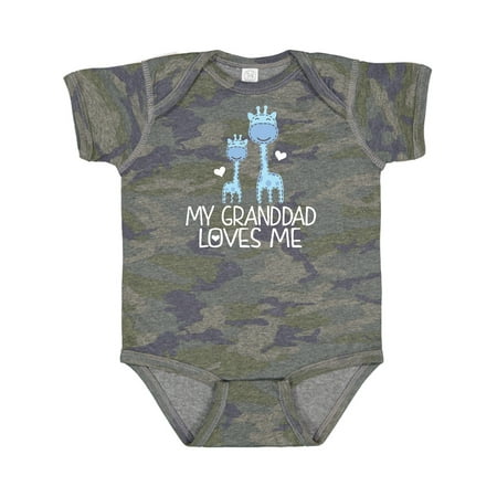 

Inktastic Granddad Loves Me Boys Giraffe Grandson Gift Baby Boy Bodysuit