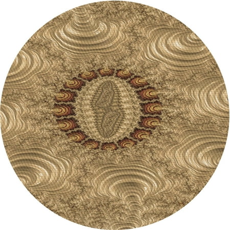 

Ahgly Company Indoor Round Patterned Cantaloupe Orange Area Rugs 5 Round
