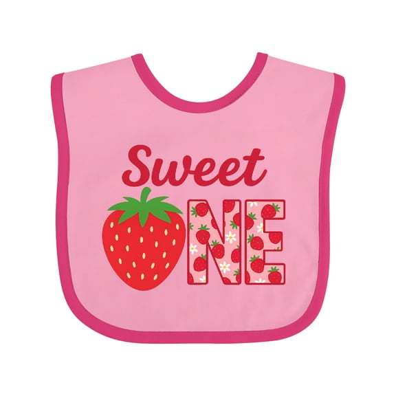 Inktastic Sweet One Strawberry Birthday Boys or Girls Baby Bib