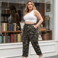 thumbnail image 6 of Agnes Orinda Women's Plus Size Pant Drawstring Elastic Waist Cargo Pants with Pockets 2X Camouflage, 6 of 7