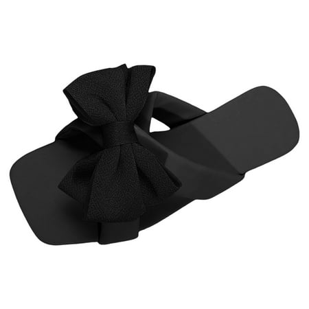 

Huashengg Women Sandals Fashion New Pattern Bow Decoration Open Toe Breathable Flat Bottom Comfortable Beach Slippers Womens Wedges Sandals Tan