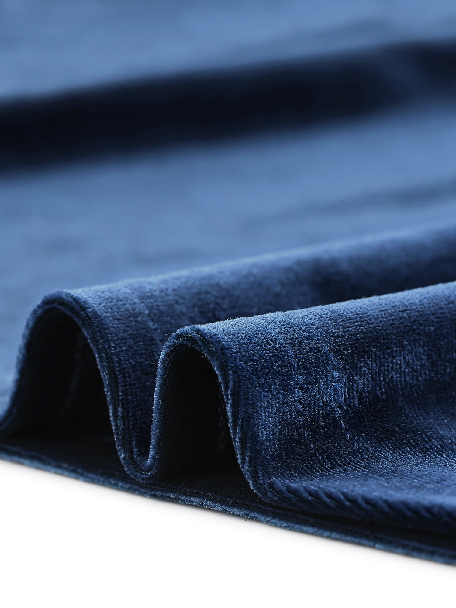 DARING DIVA Turtleneck Stretchy Velvet Basic Blouse S Dark Blue
