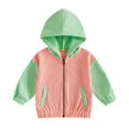 thumbnail image 5 of Liyamei Kids Color Block Hooded Jacket with Zipper for Lightweight Casual Outerwear Size 6-12 Months, 5 of 6