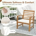 thumbnail image 5 of Gymax 3PCS Furniture Set Acacia Wood Conversation Set w/ Soft Seat Cushions Outdoor White, 5 of 9