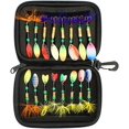 thumbnail image 4 of Juego de 16 señuelos metálicos en forma de cuchara para pesca con bolsa resistente al agua - Ideal para lanzamiento y captura eficiente, 4 of 6