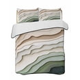 thumbnail image 2 of Sage Green Ombre Full Size Down Alternative Comforter, Lightweight Comforter Quilt Bedding Set with Pillow Shams Modern Abstract Geometric Art All Seasons Bed Comforter Duvet Insert 78"x90", 2 of 7