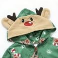 thumbnail image 6 of Christmas Family Matching Pajamas Holiday Reindeer Print Long Sleeve Hoodie One-Piece Jumpsuit Zipper Pjs, 6 of 8