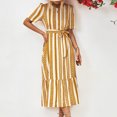 thumbnail image 1 of Robes pour Femmes Été 2024, Robe Décontractée à Manches Courtes, Imprimée, Col Rond, 50 % de Réduction!, 1 of 8