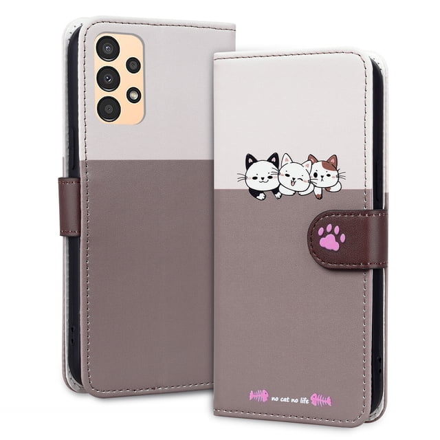 Compatible with Samsung Galaxy A13 4G Cute Animals Pattern Wallet Case with Card Slots Flip Cover
