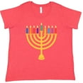 thumbnail image 3 of Inktastic Hanukkah Menorah Candles Women's Plus Size T-Shirt, 3 of 5