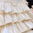 thumbnail image 4 of Pandaie 2-10Y Baby Girl Clothes Ruffle Smocked Sleeveless 3 Layered Tutu Shirt Tops Wide Leg Baggy Pants Toddler Summer Beach Outfit White 130(7-8 Years), 4 of 8