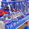 Captain America Party Supplies, Superhero Party Supplies,Captain America Birthday Party Supplies Decoration,Serves 6 Guests