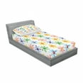 thumbnail image 3 of Ambesonne Floral Fitted Sheet & Pillow Sham Set, Watercolor Flowers Art, Full, Multicolor, 3 of 3