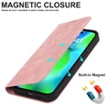 thumbnail image 2 of Dteck Strong Magnetic Case for iPhone 16 Pro, Compatible with MagSafe, iPhone 16 Pro Wallet Case with RFID Blocking Holder Slots, PU Leather Flip Folio Cover Kickstand Shockproof,Pink, 2 of 9