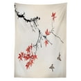 thumbnail image 3 of Ambesonne Japanese Tablecloth Rectangular Table Cover, Romantic Spring Theme, 60"x90", Black and Coral, 3 of 4