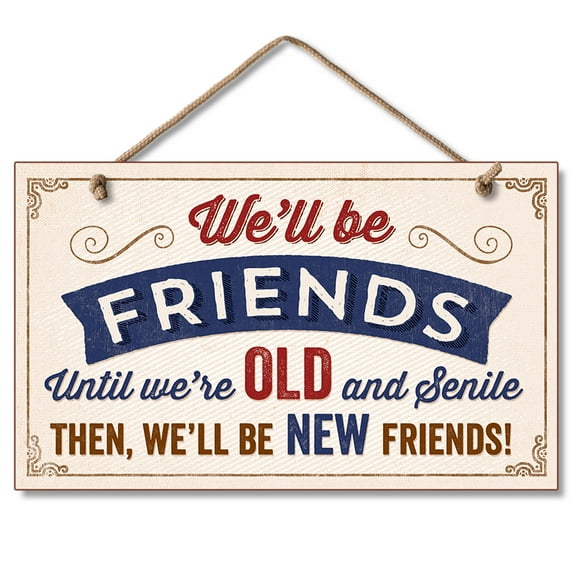 CounterArt "Old & Senile" Decorative Hanging Wood Wall Sign