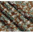 thumbnail image 3 of Soimoi Brown Cotton Cambric Fabric Monstera Leaves Print Fabric by the Yard 56 Inch Wide, 3 of 7