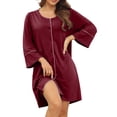 thumbnail image 3 of Camisón elegante, camisón con cierre de botones para mujer, vestido de pijama informal, camisón con botones, rendimiento comprobado, 3 of 7