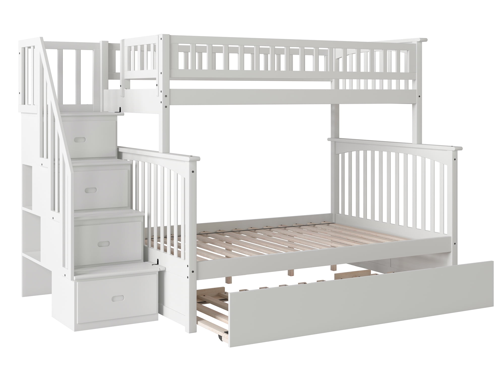 Columbia Staircase Bunk Bed Twin over Full with Full Size Urban Trundle