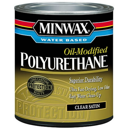 Minwax Water Based Oil-Modified Polyurethane, Clear Satin,