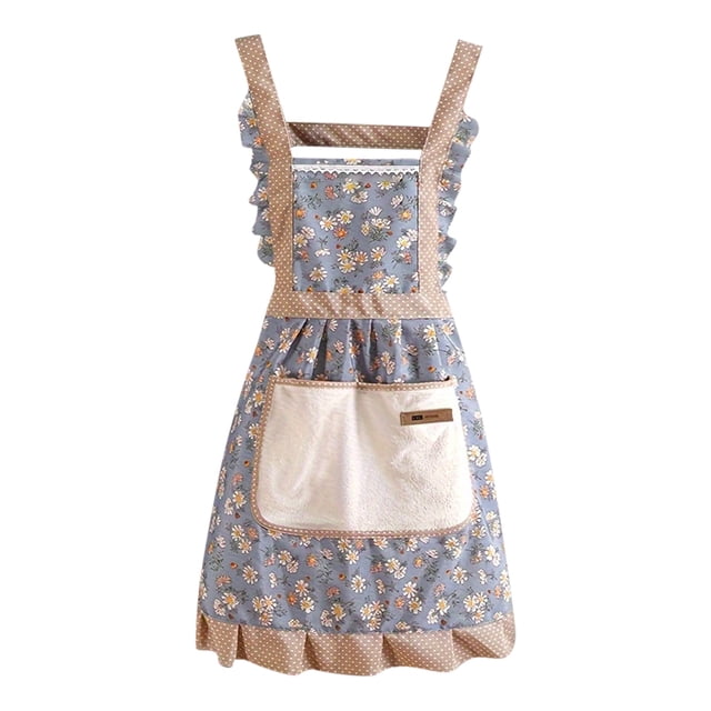 Popular!Maojin Delantales de cocina para mujer, delantales florales de princesa, delantales de cocina de lona, babero de cocina para restaurante, jardinería, delantal de cocina