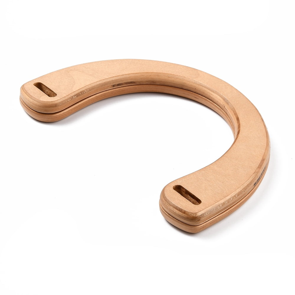 Wood bag Handles for bag Handles Replacement Accessories U-shaped BurlyWood 185x125x9mm Hole: 22.5x6mm