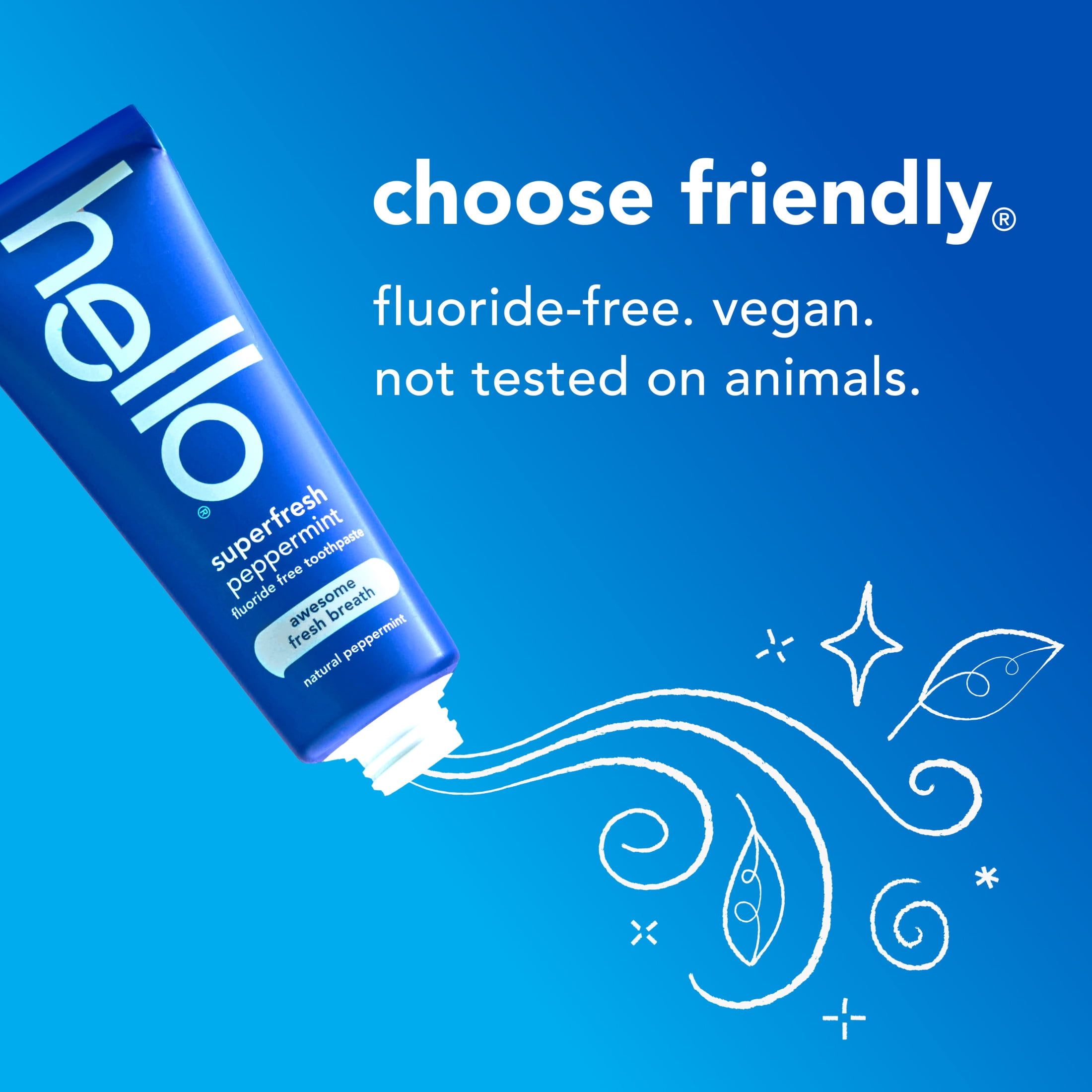 hello Superfresh Fluoride Free Toothpaste for Bad Breath, Natural Peppermint Flavor, 5 Oz