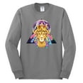 thumbnail image 2 of Lion Throne King Crown Animal Lover Mens Long Sleeve Shirt, Heather Grey, Small, 2 of 3