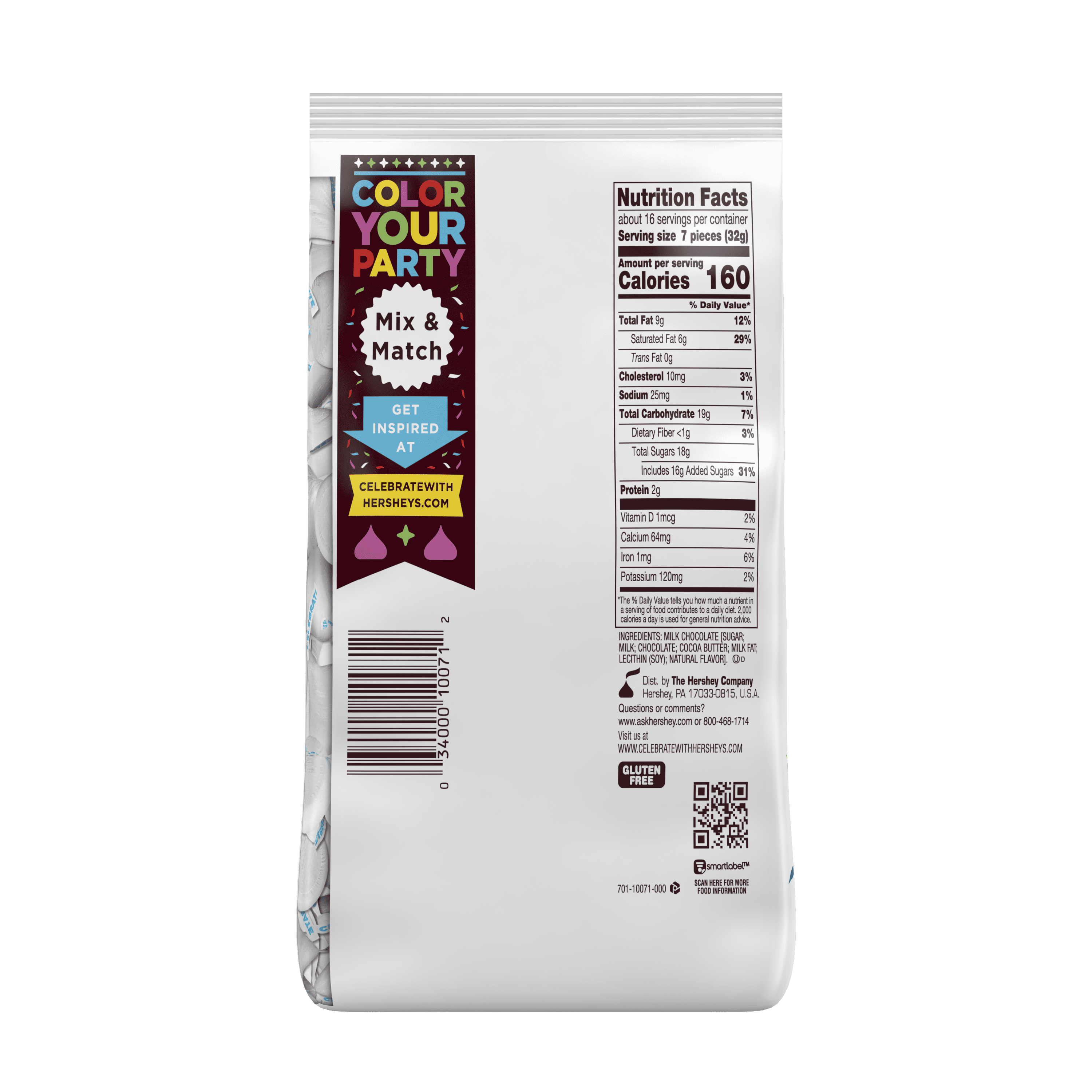 Hershey S Kisses White Foil Milk Chocolate Candy 17 6 Oz Walmart Com Walmart Com