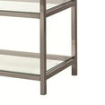 thumbnail image 2 of Glass and Metal Frame Sofa Table with 2 Open Shelves, Silver and Clear, 2 of 5