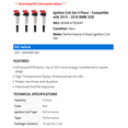 thumbnail image 2 of Ignition Coil Set 4 Piece - Compatible with 2013 - 2018 BMW 320i 2014 2015 2016 2017, 2 of 2