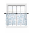 thumbnail image 7 of Ocean Shell Sheer Curtains 45 Inch Length 2 Panels Set, Summer Coastal Seashells Texture Light Blue Voile Window Treatment Rod Pocket Small Kitchen Curtains Drapes for Bedroom 52"x45"x2, 7 of 7
