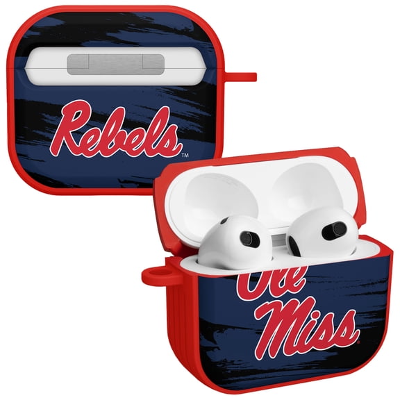 Mississippi Ole Miss Rebels Paint Stripe HDX Case Cover Compatible with Apple AirPods Gen 3 by Affinity Bands
