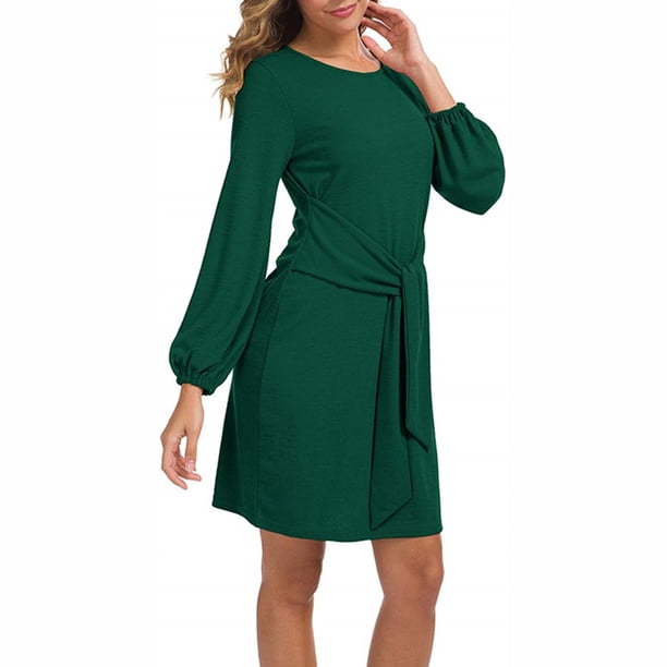 Vestido de moda sexy informal con cuello redondo y manga larga para mujer Fridja NMB2033