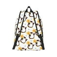thumbnail image 2 of Naloa Penguin With Flowers Canvas Backpack for Men Women Rucksack Casual Travel Daypack College Tote Satchel Bookbag for Teens-Small, 2 of 7