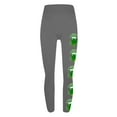 thumbnail image 4 of lcziwo Ladies Leggings 2025 St Patricks Day Shamrock Printed Tights Womens Casual High Waisted Butt Lifting Yoga Pants Gray XL, Lightning Sales, 4 of 5