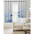 thumbnail image 3 of Blackout Curtains for Bedroom, Blue Flower Room Darkening Window Drapes for Living Room, Modern Pastoral Watercolor Oil Painting Thermal Insulated Grommet Curtains, 52x72 inch, 2 Panels, 3 of 9