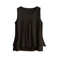 thumbnail image 7 of yillto Women Plus Size Dressy Tank Sleeveless Office Tops Casual Business Work Crewneck Pleated Shirts, 7 of 7