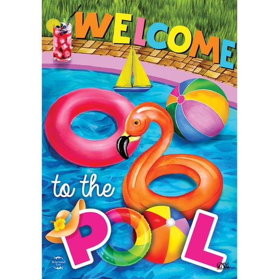 Briarwood Lane Garden Flag 12x18 For Outdoor Welcome To the Pool Summer For Summer Garden Flag Flags For Outside