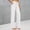 White, variant on Jerdar Women's Casual Linen High Waist Comfy Drawstring Loose Wide Leg Yoga Dance Workout Pants with Pockets L