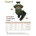 thumbnail image 3 of Dooleck Daddy's Baby Boy Girl Outfits Set Camo Baby Clothes Romper Top Long Pant Headband, 3 of 7