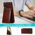 thumbnail image 2 of Dteck Back Wallet Phone Case for Samsung Galaxy A12 with ID & Credit Card Holder Slots Pockets Wallet Back Cover Stand Flip Folio Leather Galaxy A12 5G Cell Cases Women Men, Brown, 2 of 7