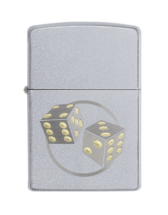 Zippo Dice Satin Chrome Pocket Lighter