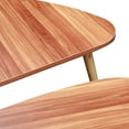 thumbnail image 6 of Nesting Coffee End Tables, Waterproof Side Tables for Small Spaces, Drop Shape Coffee Table with Anti-slip Foot Pads, Modern Furniture Decor Side Table for Living Room Balcony, Set of 2, Walnut, 6 of 8