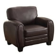 thumbnail image 2 of OakvillePark Arcadia Faux Leather Upholstered Living Room Chair, Dark Brown, 2 of 6