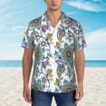 thumbnail image 4 of Goofa Flowers and Butterflies Hawaiian Shirt for Men, Unisex Summer Beach Casual Short Sleeve Button Down Shirts,Aloha Tropical Floral print shirt-Small, 4 of 9