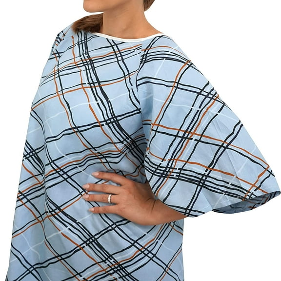 AMU Solutions Cotton Blend Hospital Gowns for Women/Men. Fit Up to 2XL with Back Ties, Washable & Reusable. Labor and Delivery Gowns – 3 Pack