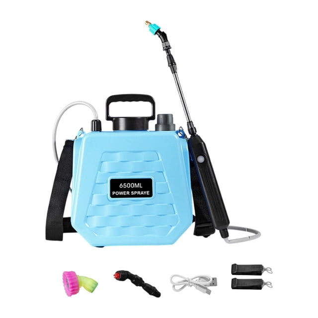 Pulverizadores eléctricos Spray de niebla con boquillas de niebla portátiles para riego de huerto 6.5 L azul