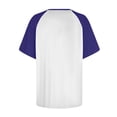 thumbnail image 5 of WRKEKC Trendy Casual Tops for Women Color Block Print Raglan Short Sleeve Crew Neck Pullover Fashion Everyday Tops, 5 of 5