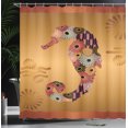 thumbnail image 4 of Ambesonne Animal Shower Curtain, Seahorse Ornate Floral, 69"Wx84"L, Multicolor, 4 of 5